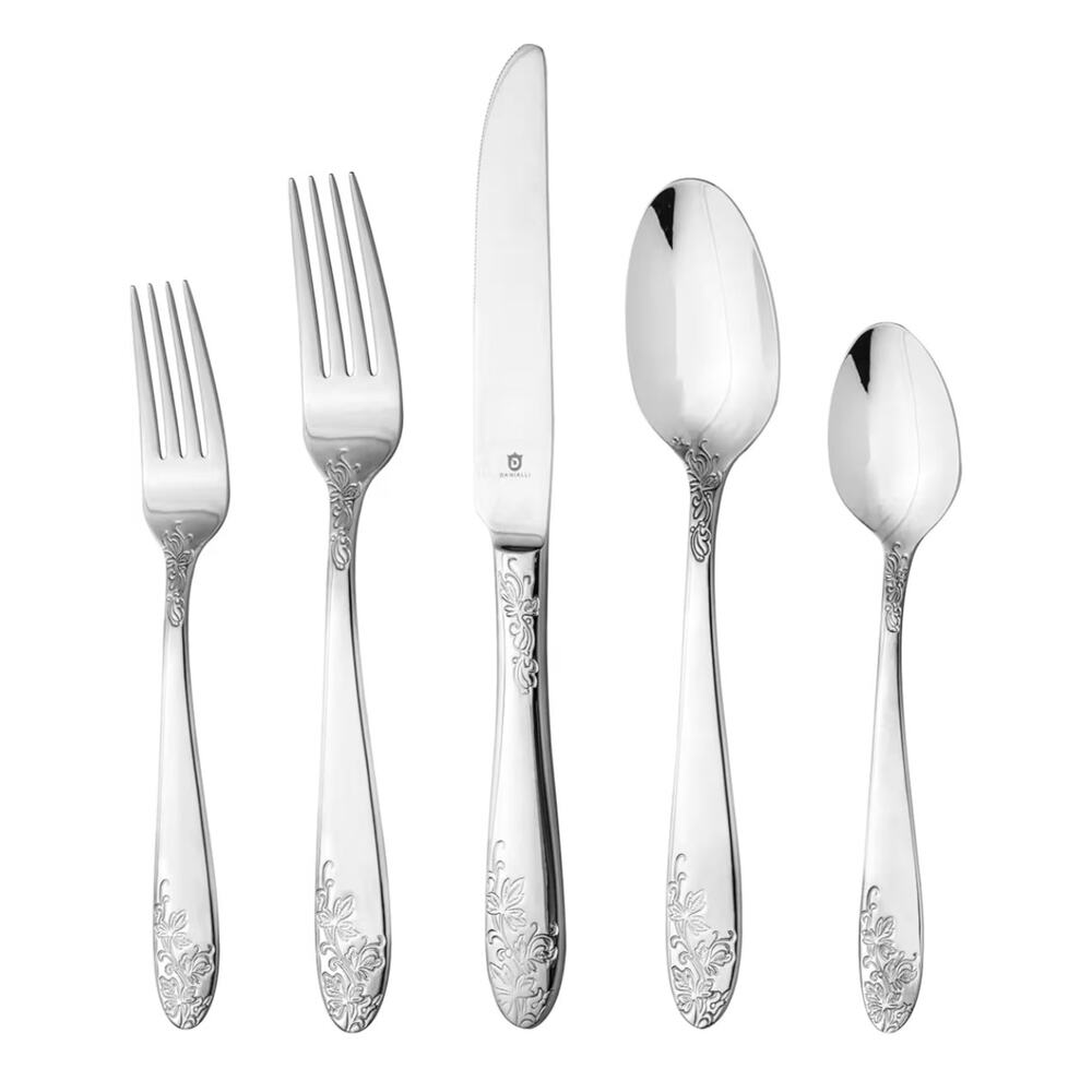 Danialli 80 Pc Modern Silverware Set, 18/10 Stainless Steel Flatware, Imperial